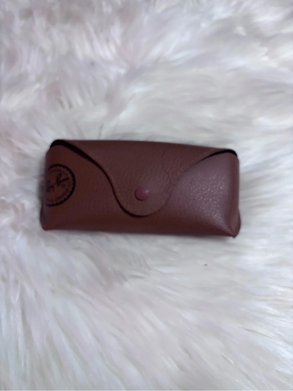Ray-Ban Brown Sunglasses Case with Snap Closure